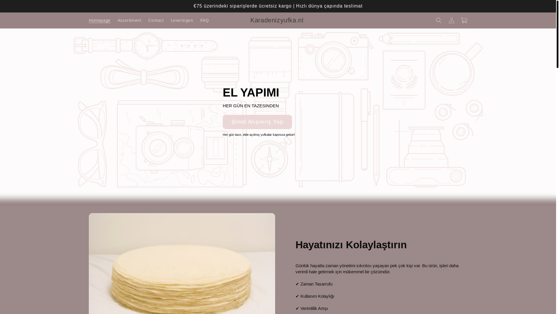 website screenshot of https://karadenizyufka.nl/