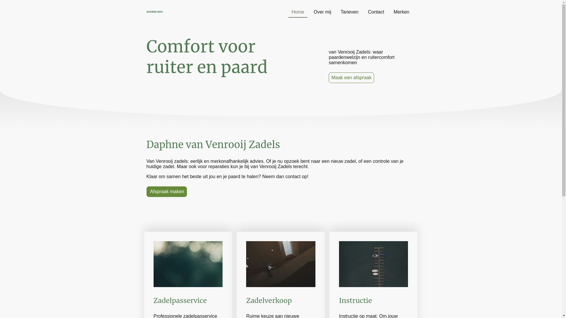 website screenshot of https://vanvenrooijzadels.nl/