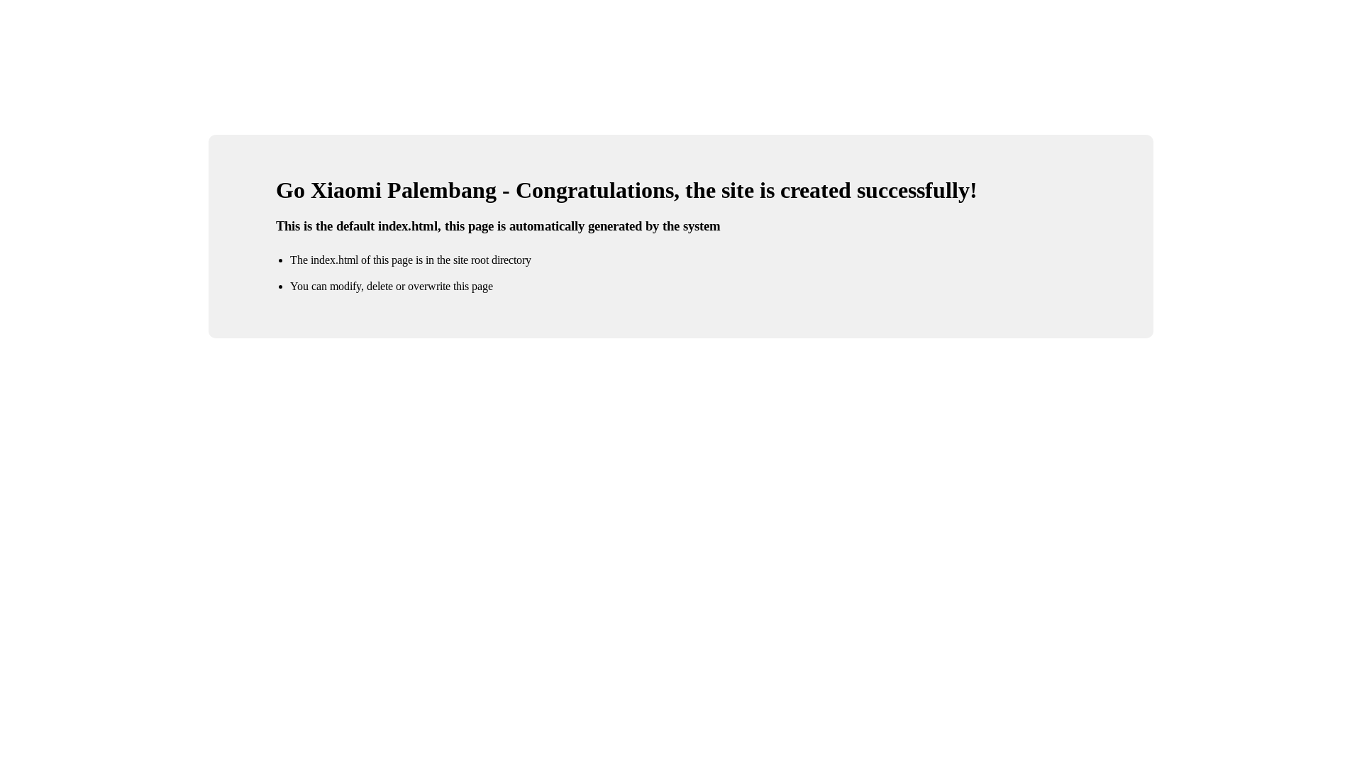 website screenshot of https://goxiaomipalembangindah.com/