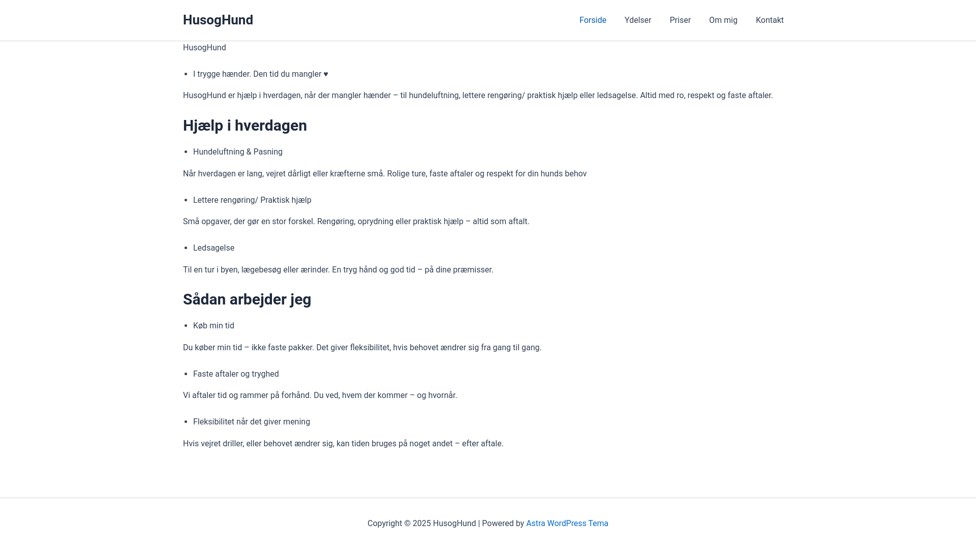 website screenshot of https://husoghund.com/