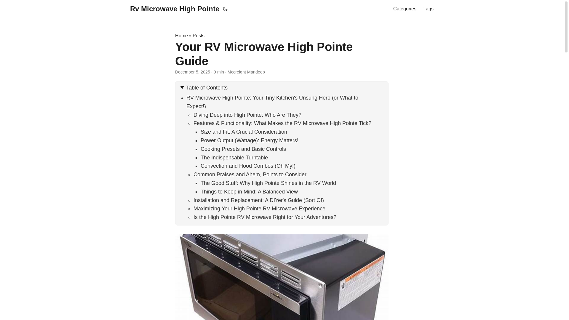 website screenshot of https://rvmicrowavehighpointe.pages.dev/