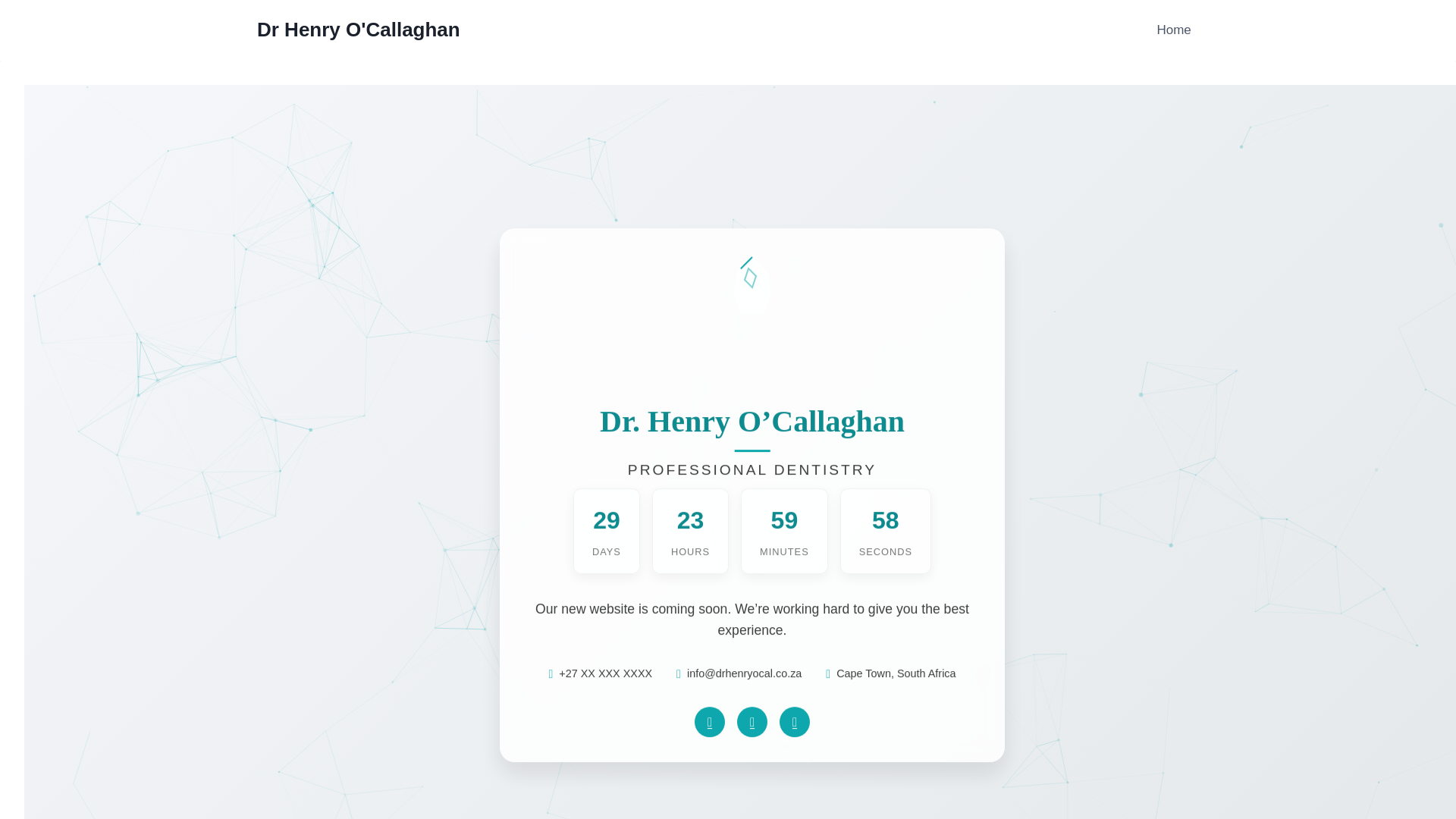website screenshot of https://drhenryocal.co.za/