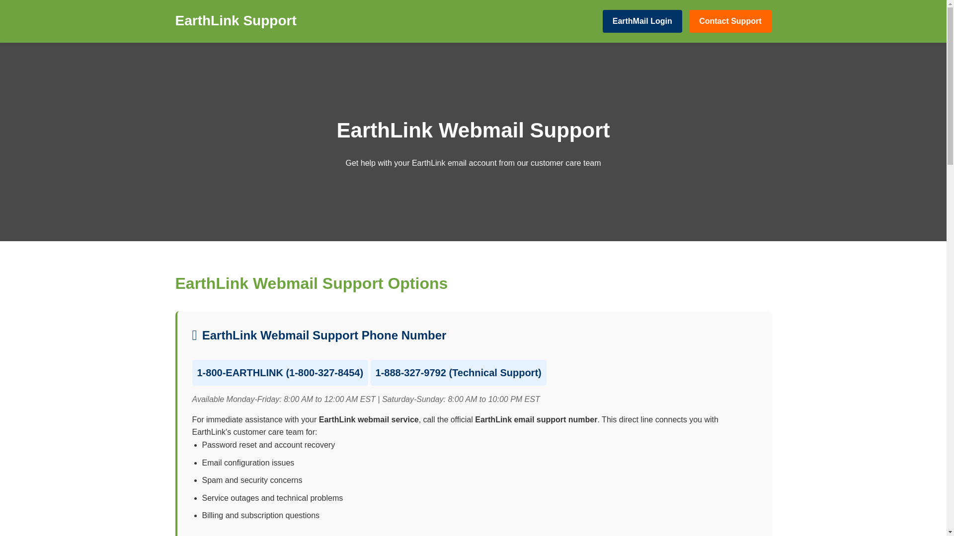 website screenshot of https://earthlink-web-mail-support.pages.dev/