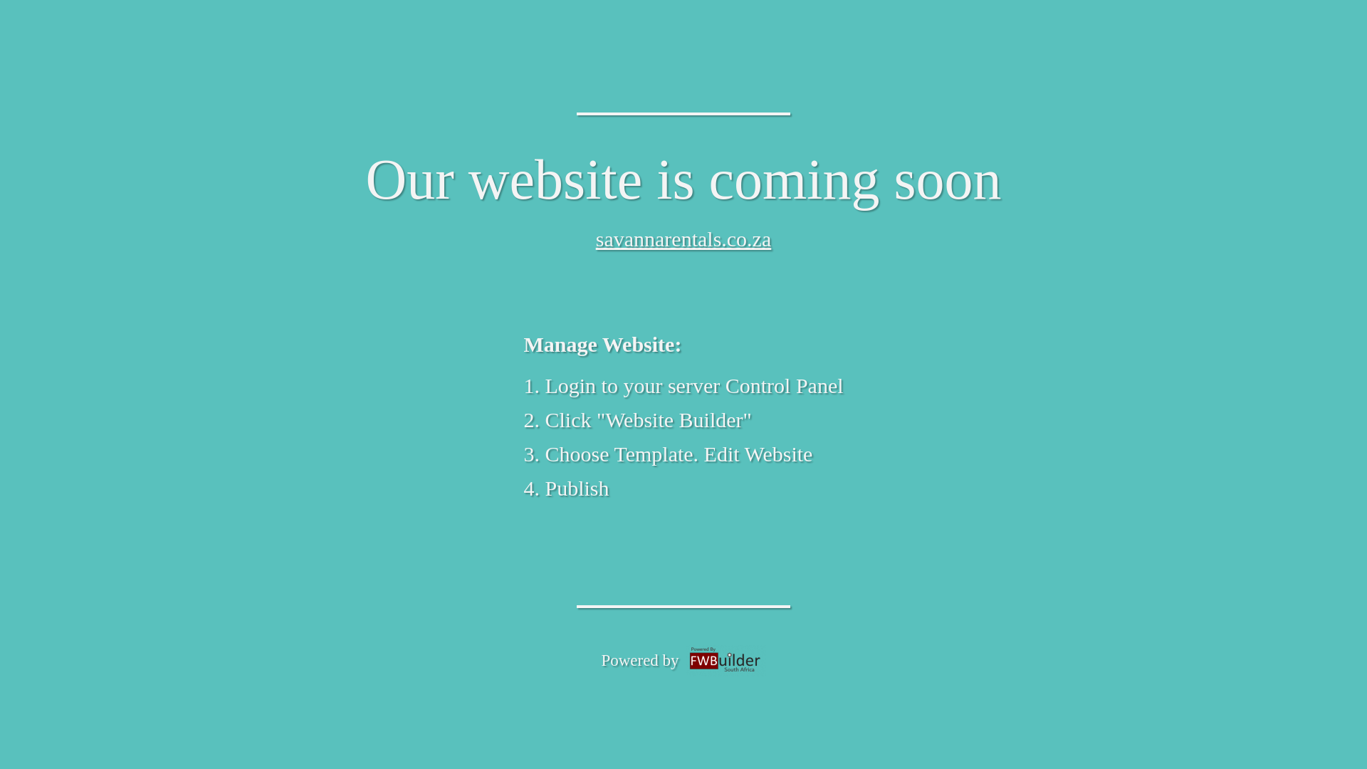 website screenshot of https://savannarentals.co.za/