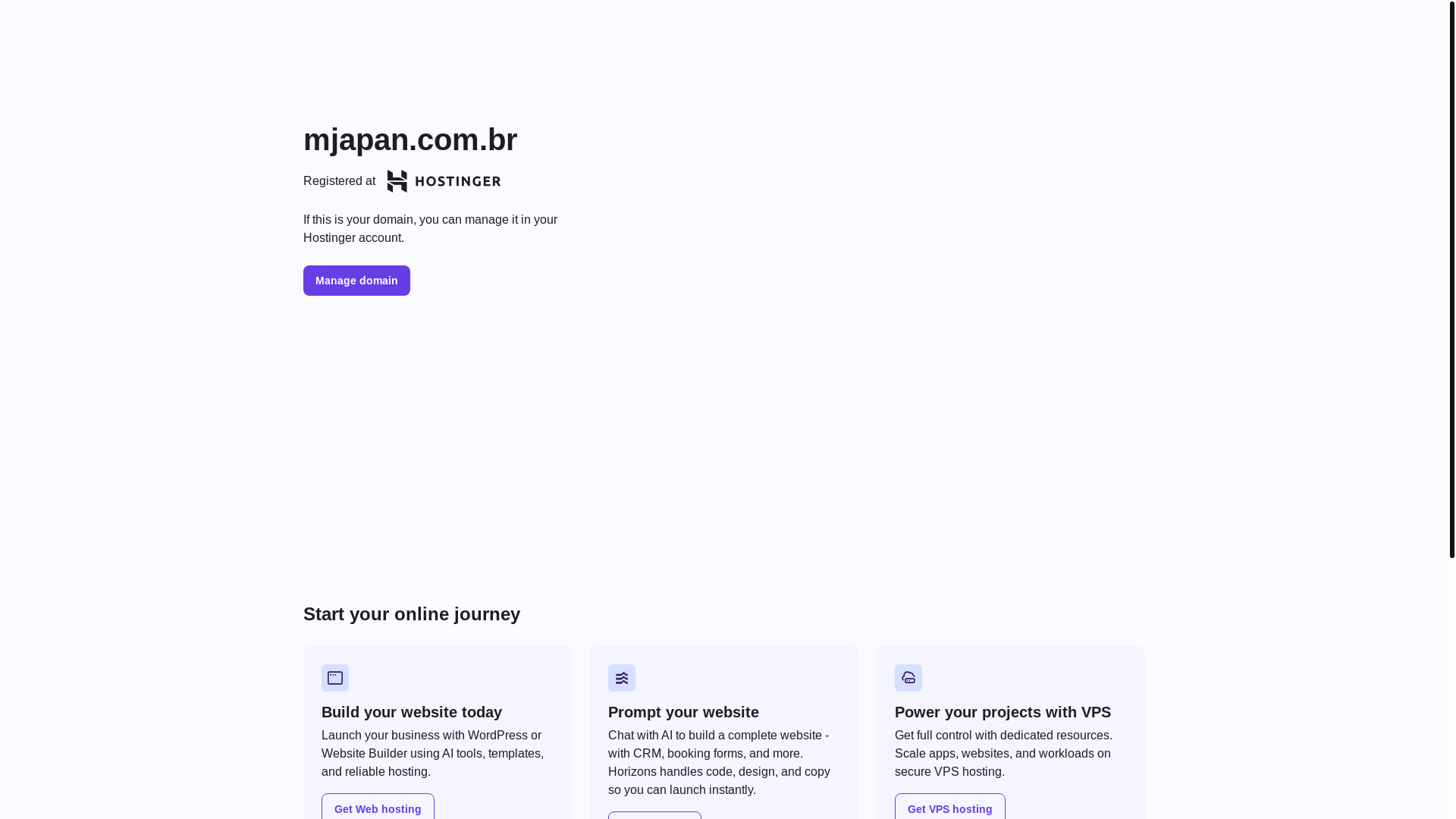 website screenshot of https://mjapan.com.br/