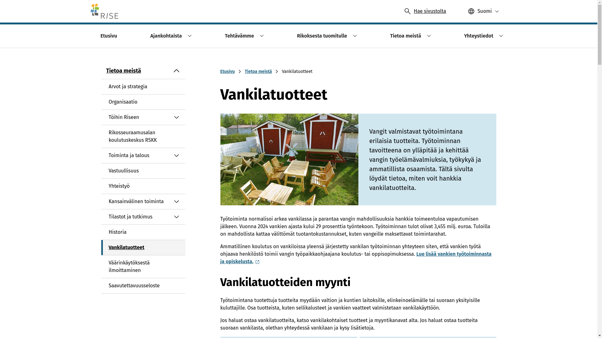 website screenshot of https://vankilatuotteet.fi/