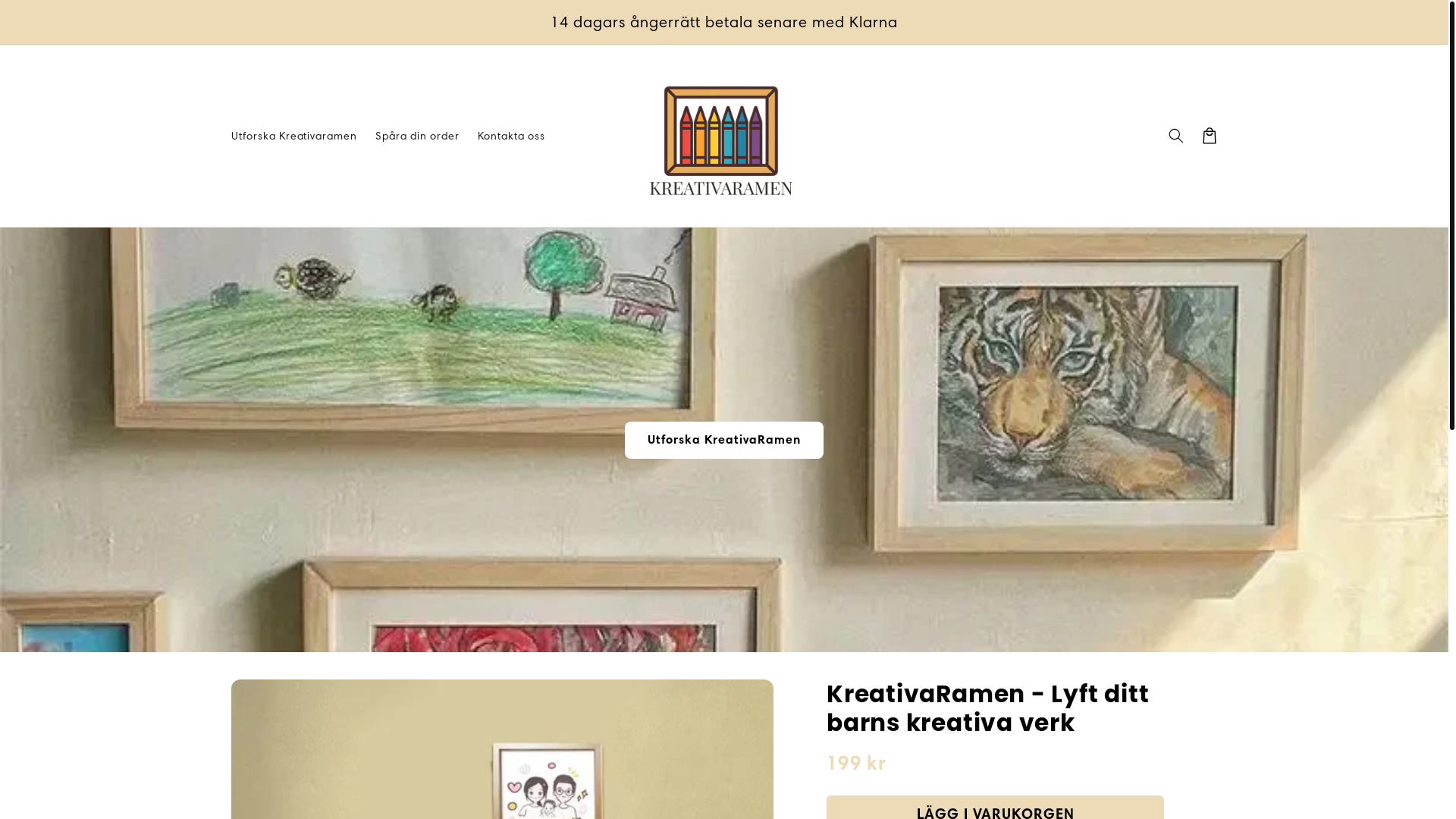 website screenshot of https://kreativaramen.se/