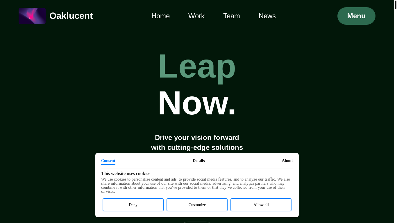 website screenshot of https://oaklucent.pages.dev/