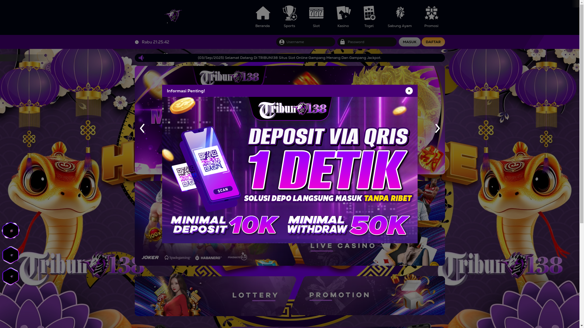 website screenshot of https://jayatribun138.store/