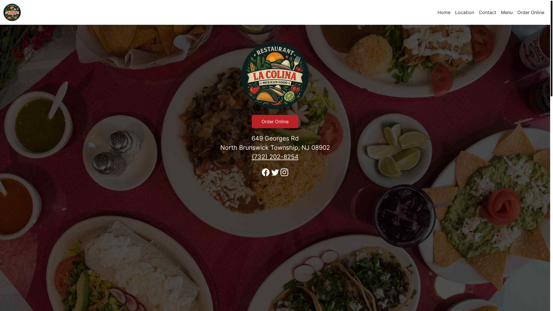 website screenshot of https://lacolinamexicanfoodnj.com/