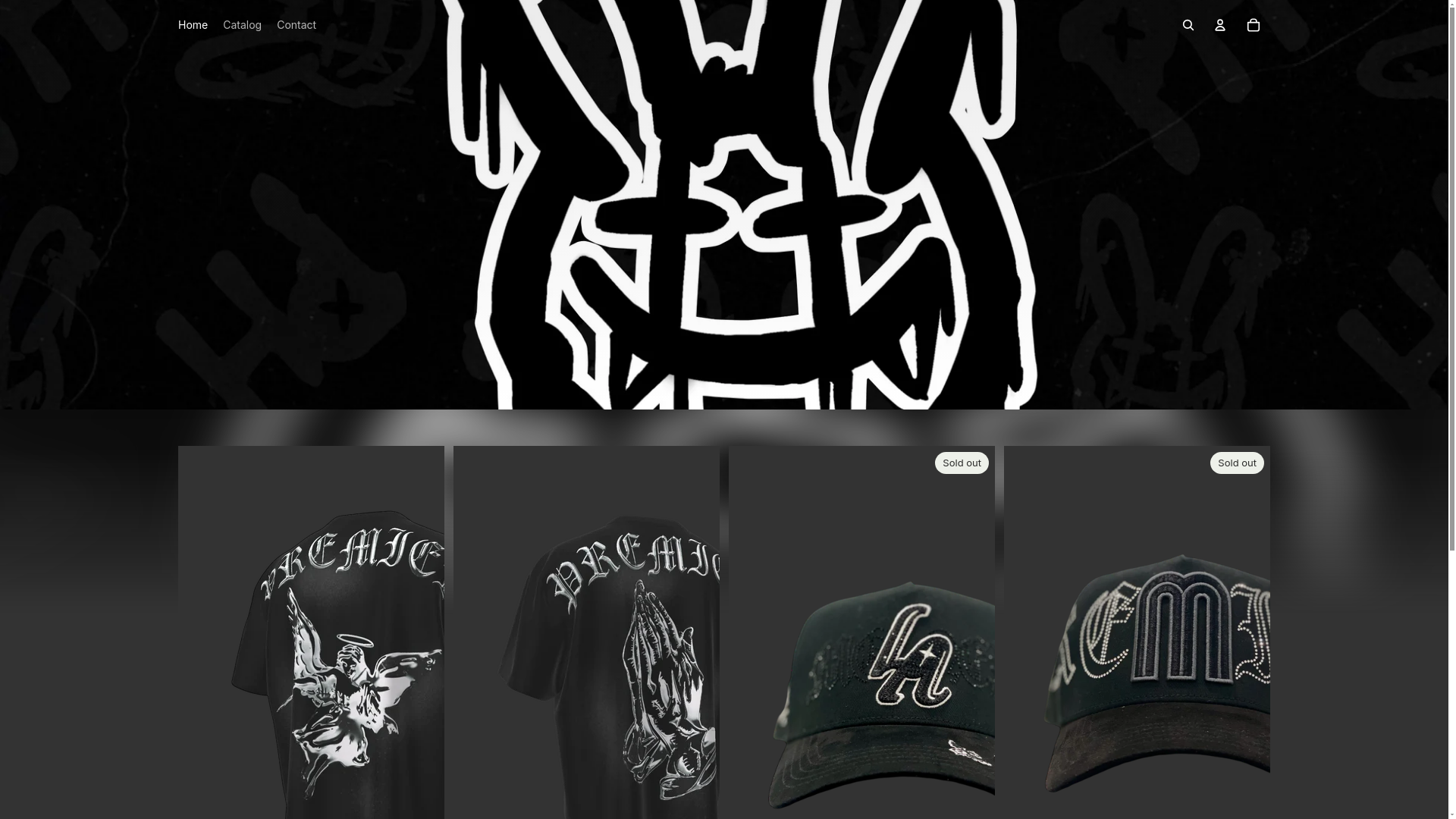 website screenshot of https://premierhats.shop/
