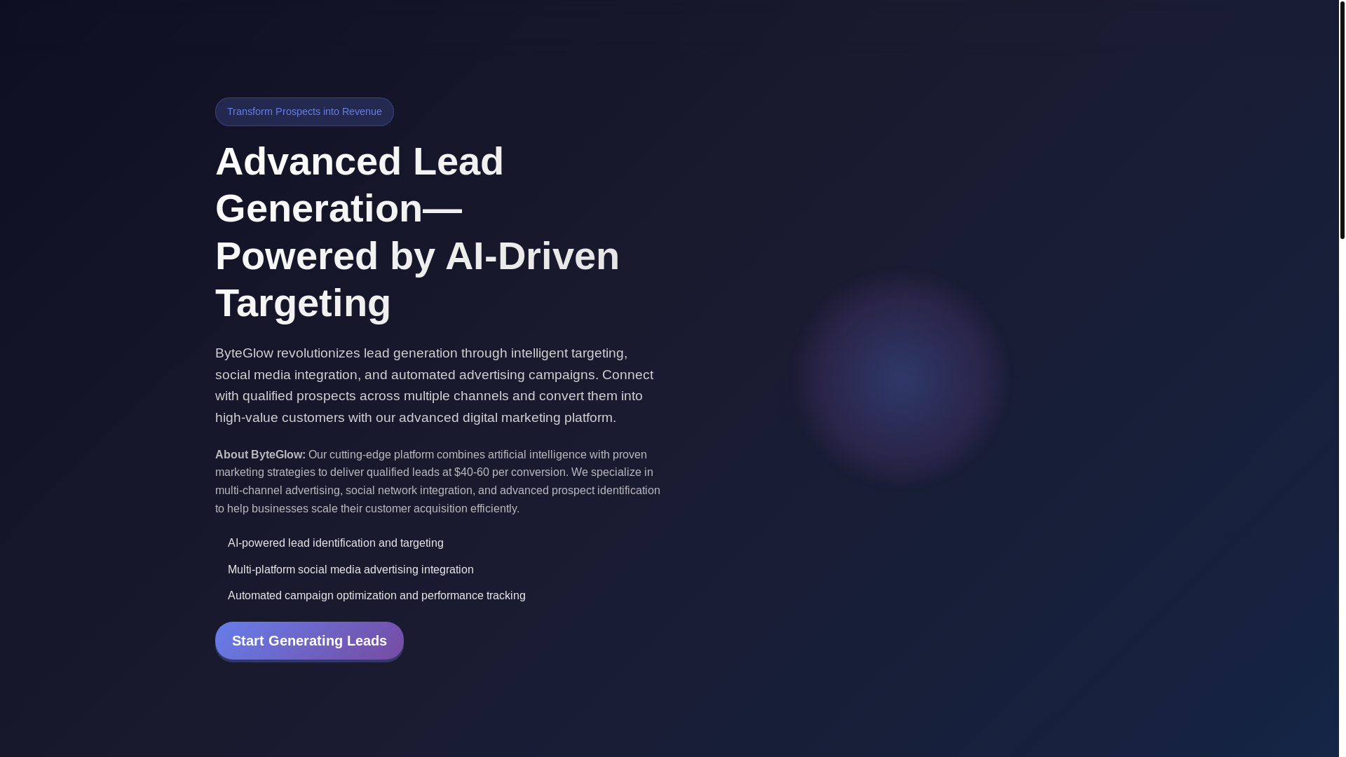 website screenshot of https://byteglow.pages.dev/