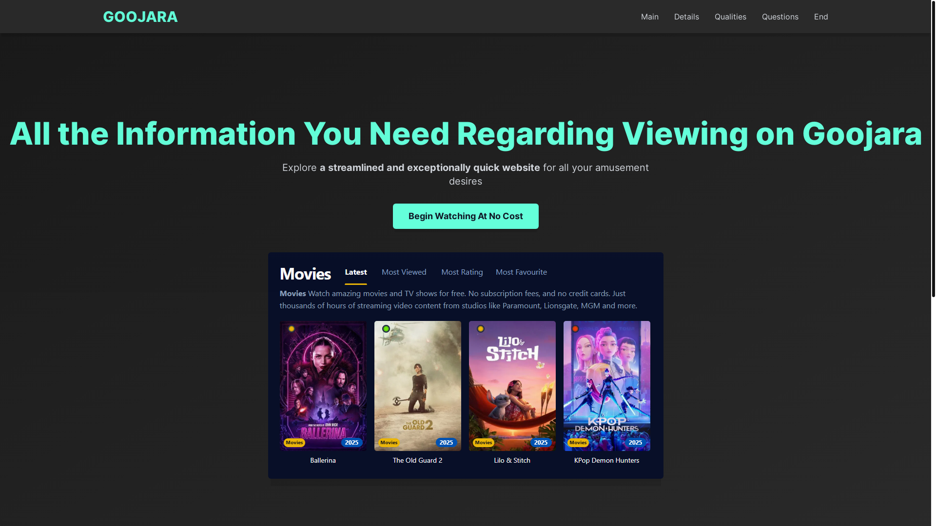 website screenshot of https://goojara-mlm3.pages.dev/