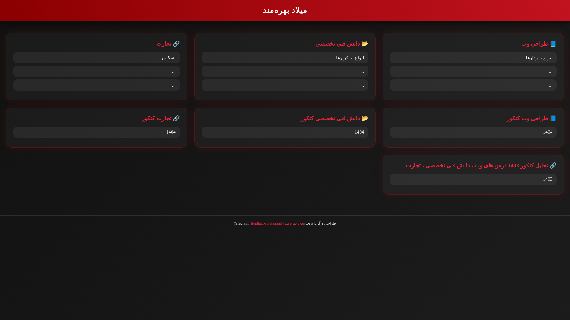 website screenshot of https://miladbahrehmand.ir/