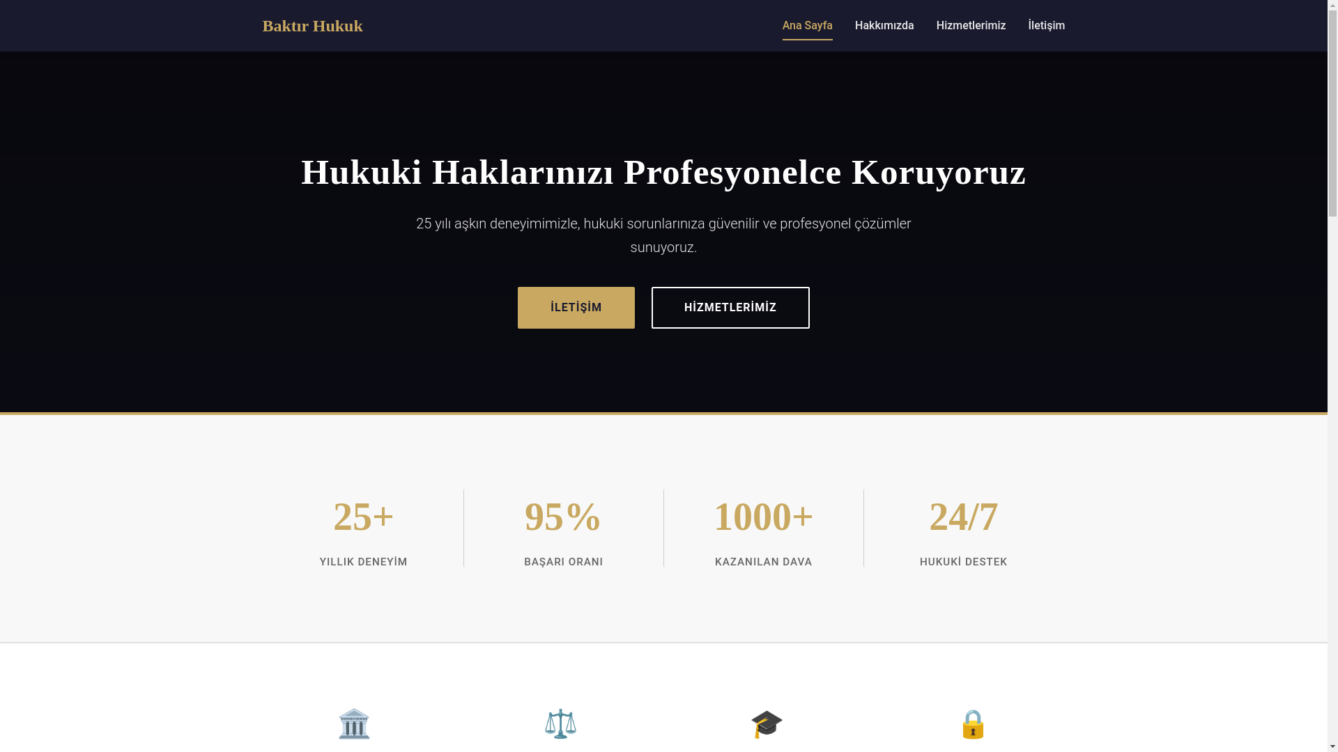 website screenshot of https://baktirhukuk.com/
