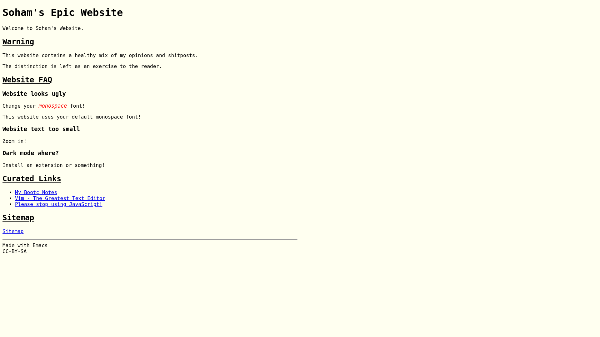 website screenshot of https://sohamg.xyz/