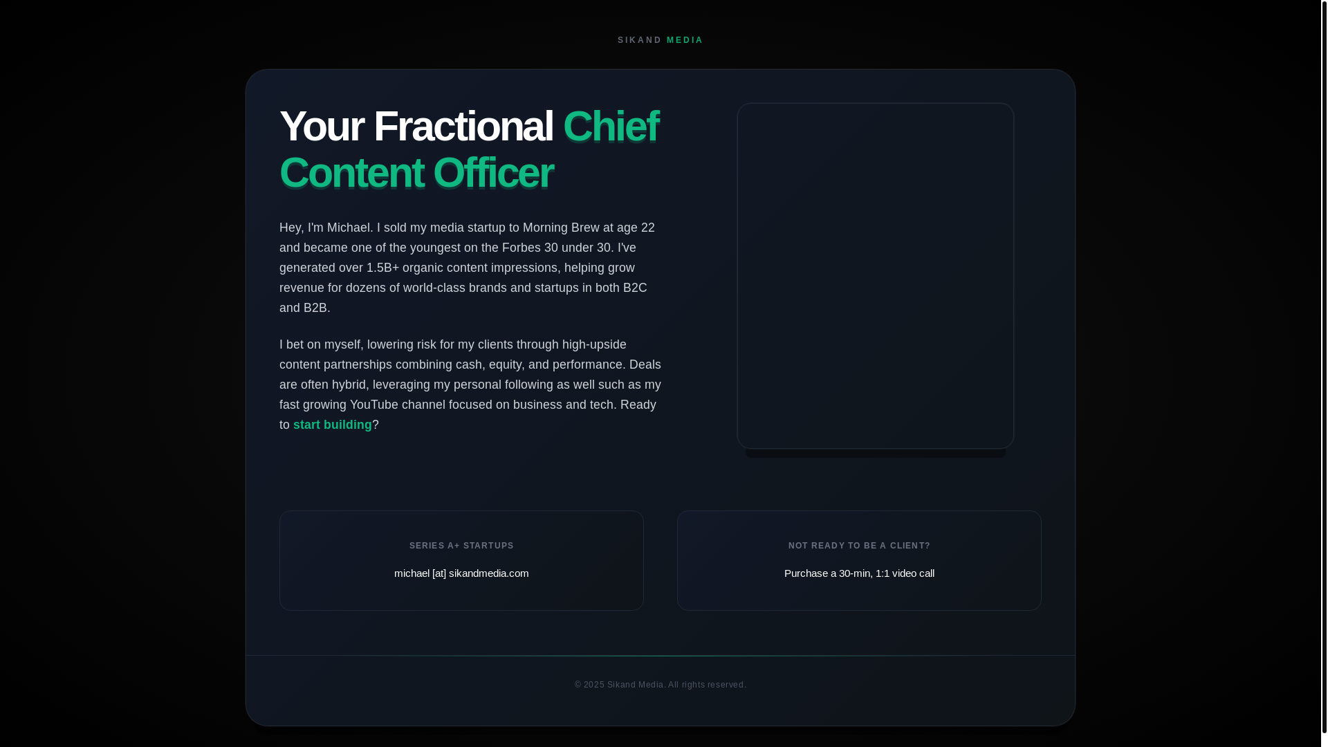 website screenshot of https://sikandmedia.pages.dev/