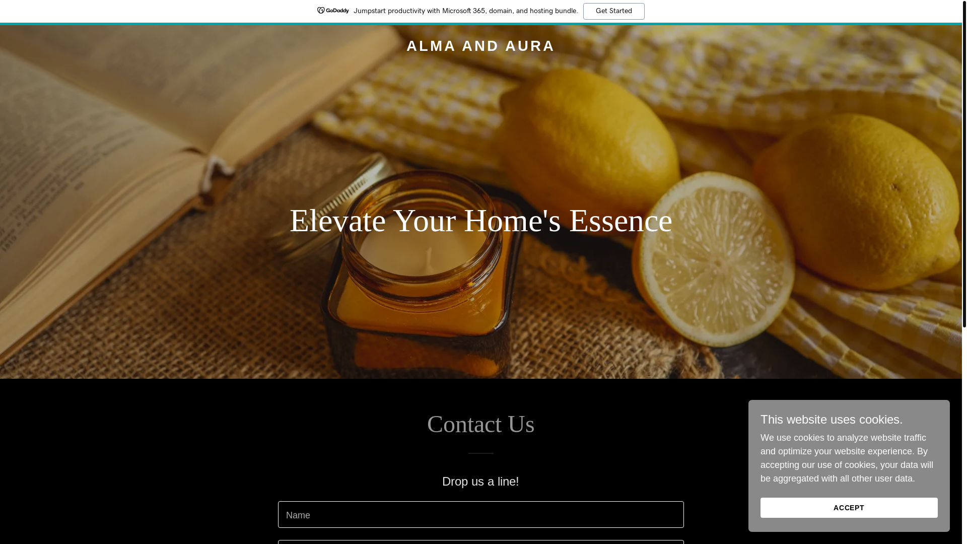 website screenshot of https://almaandaura.com/