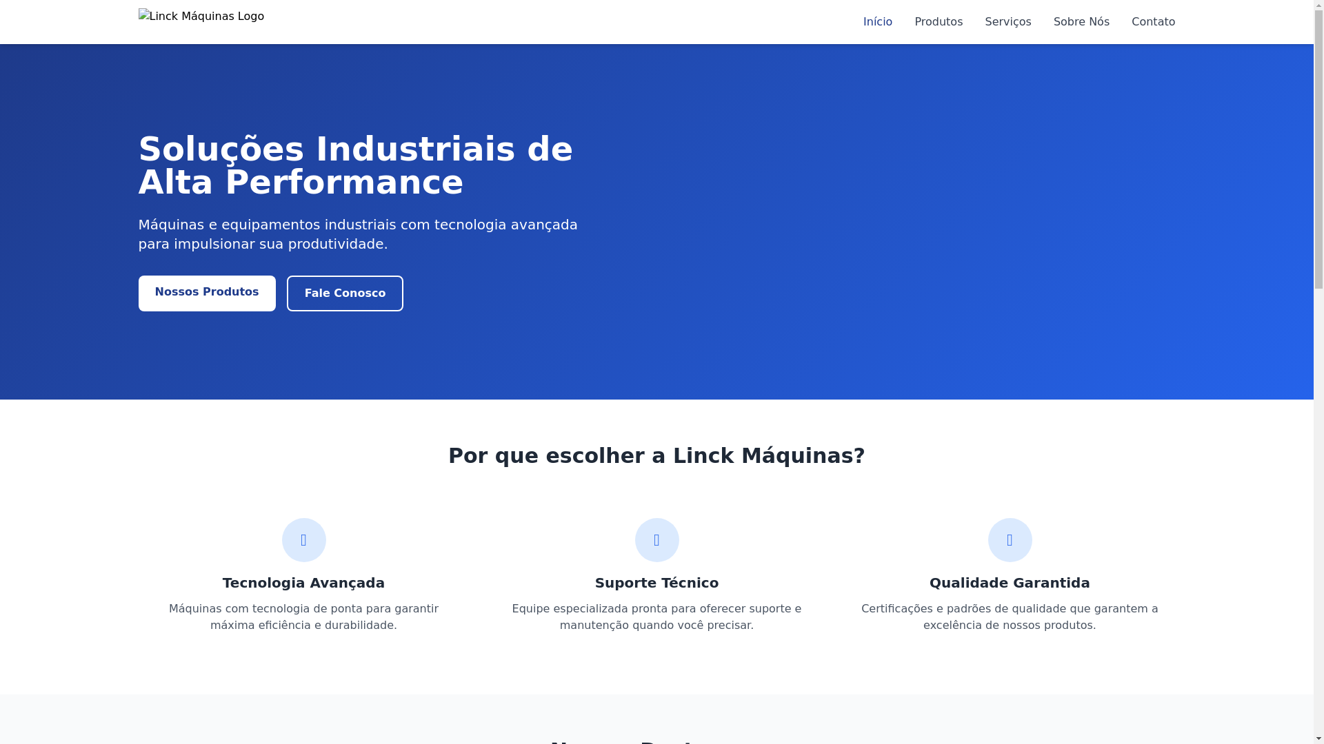 website screenshot of https://linckmaquinas.shop/