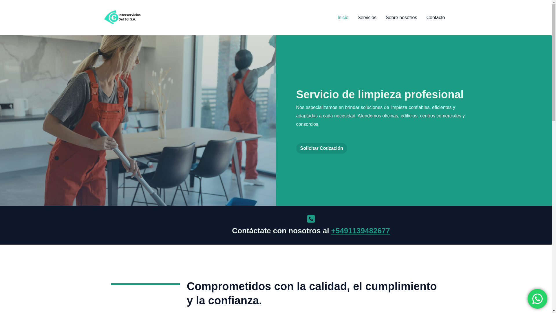 website screenshot of https://interserviciosdelsol.com.ar/