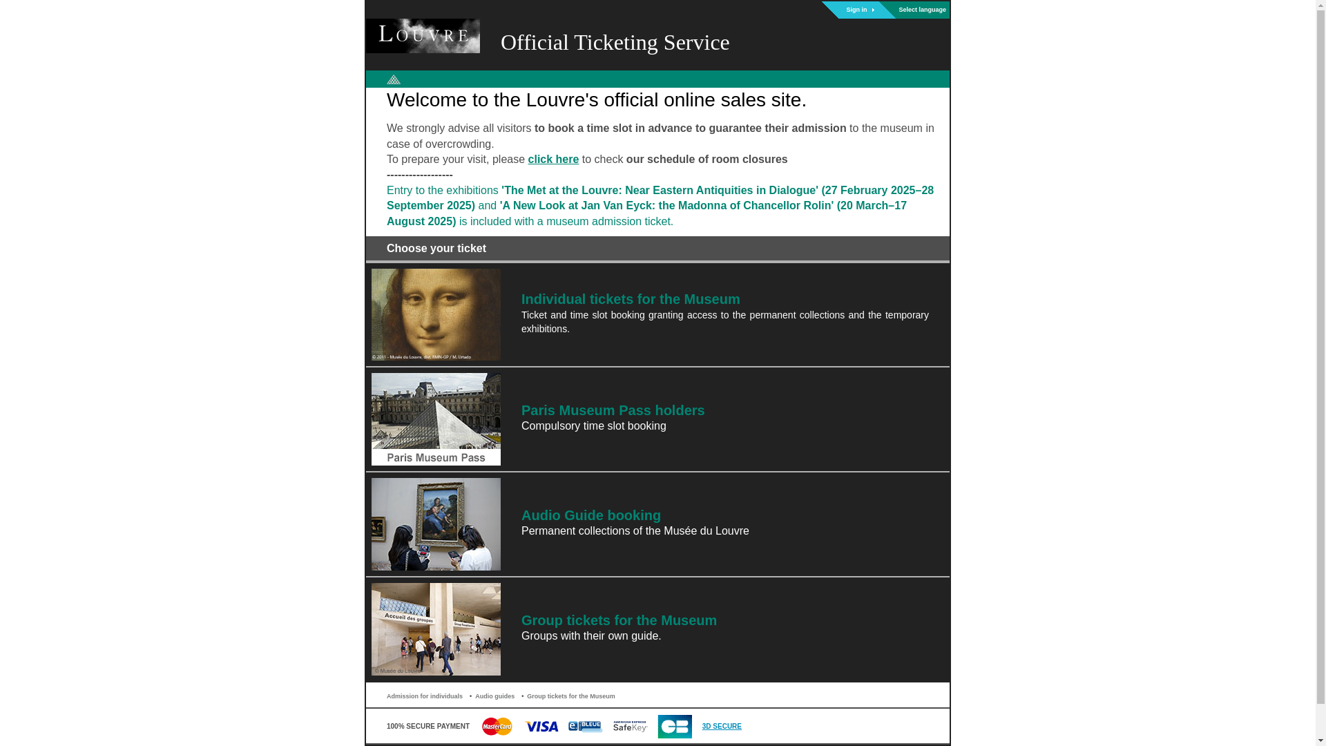 website screenshot of https://louvreticketfr.com/