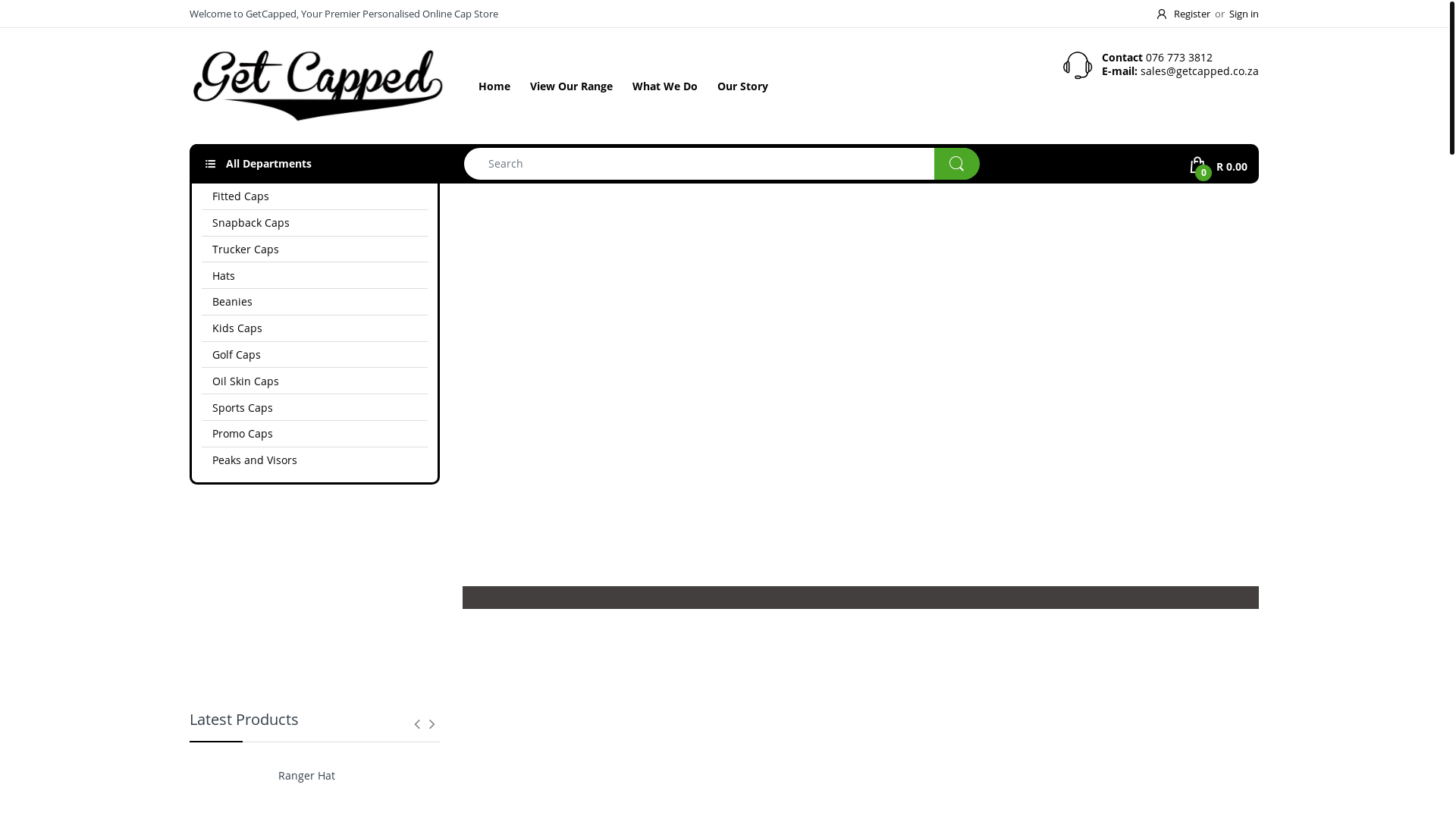 website screenshot of https://getcapped.co.za/