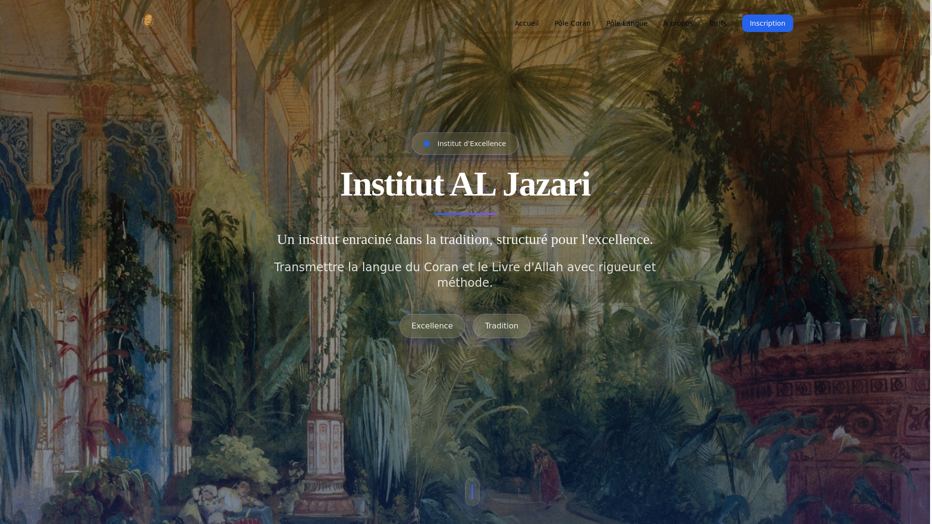 website screenshot of https://institutaljazari.com/