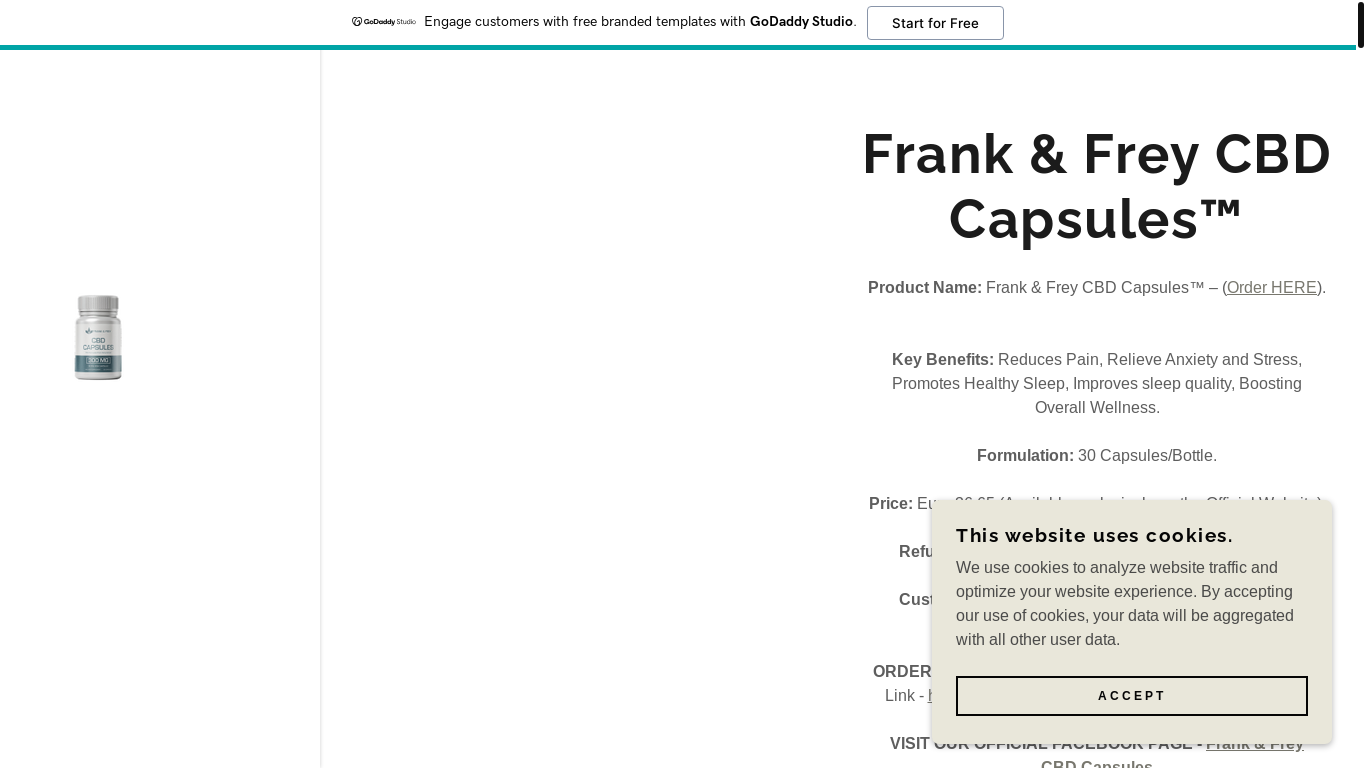 website screenshot of https://frank-and-frey-cbd-capsuless.godaddysites.com/