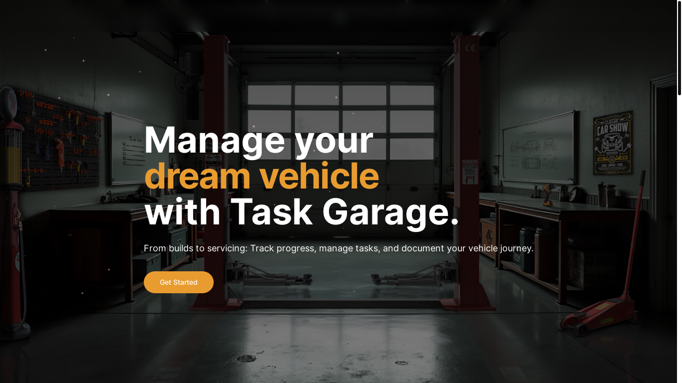 website screenshot of https://app.taskgarage.com/