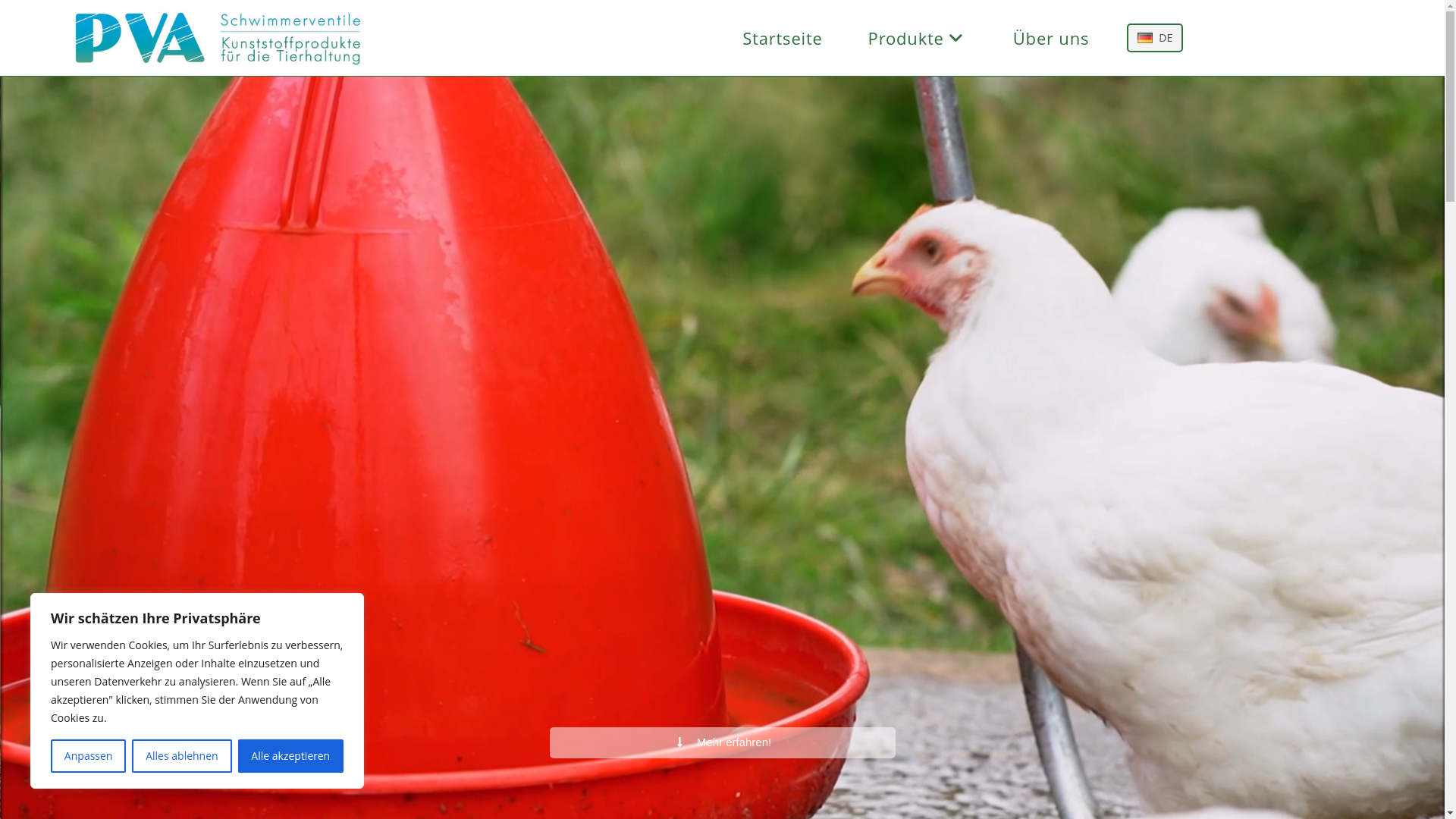 website screenshot of https://xn--hhnertrnken-r8a91a.de/