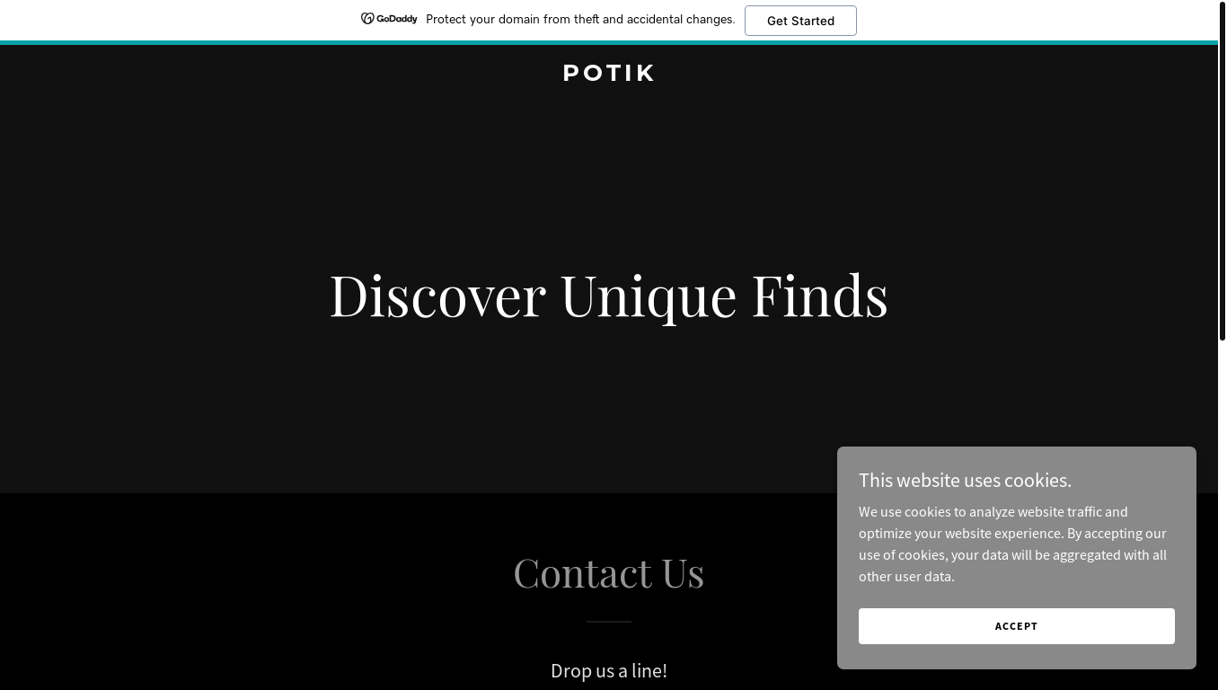 website screenshot of https://potik.co.uk/