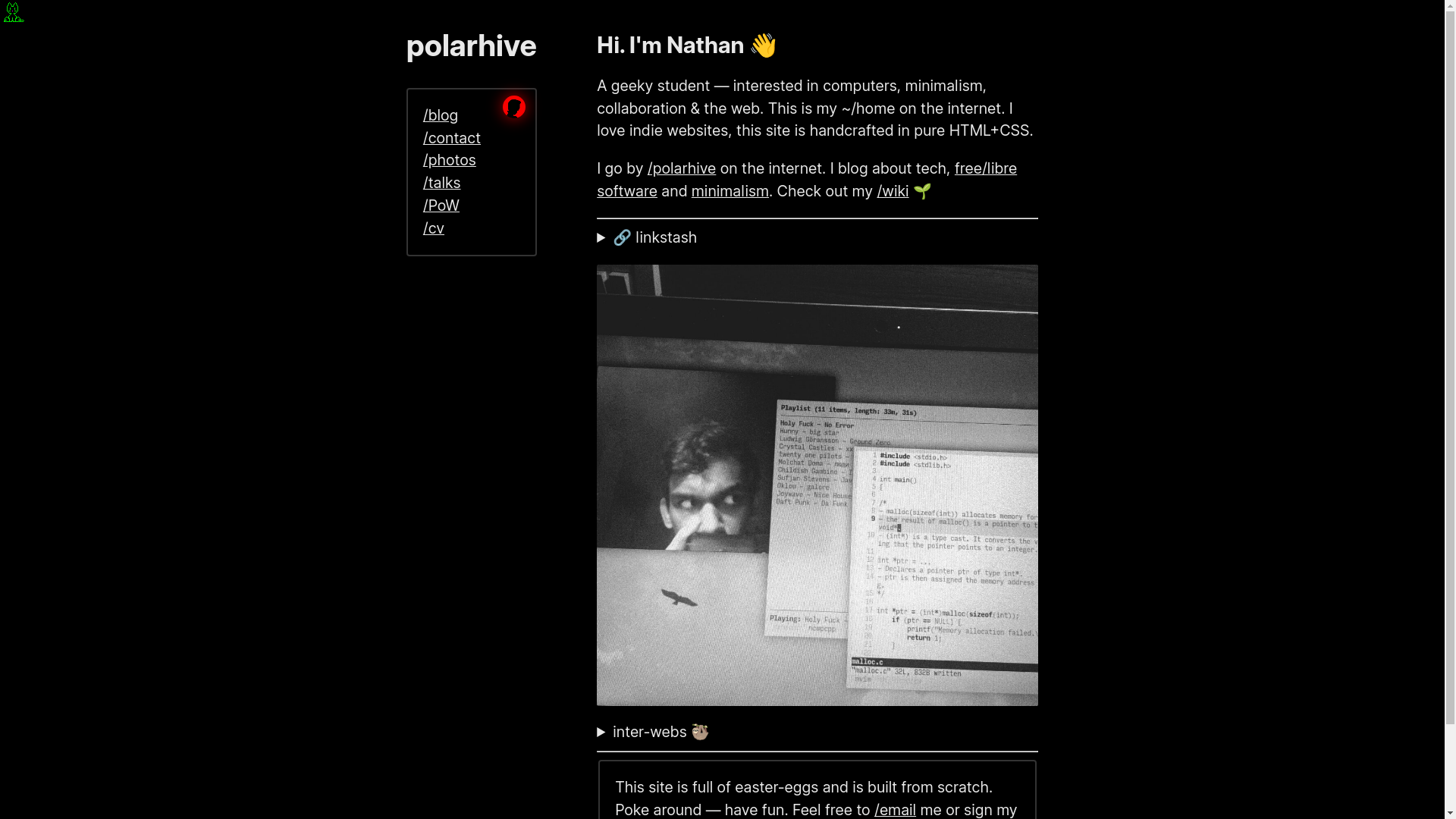 website screenshot of https://polarhive.pages.dev/