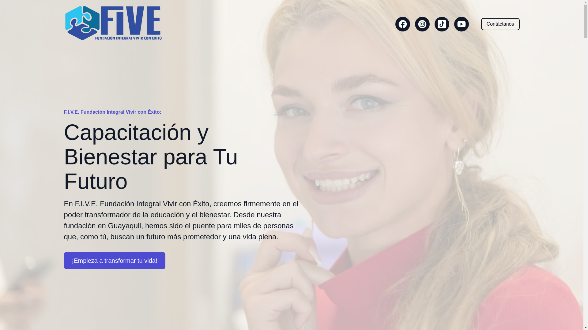 website screenshot of https://fundacionintegralvivirconexito.com/