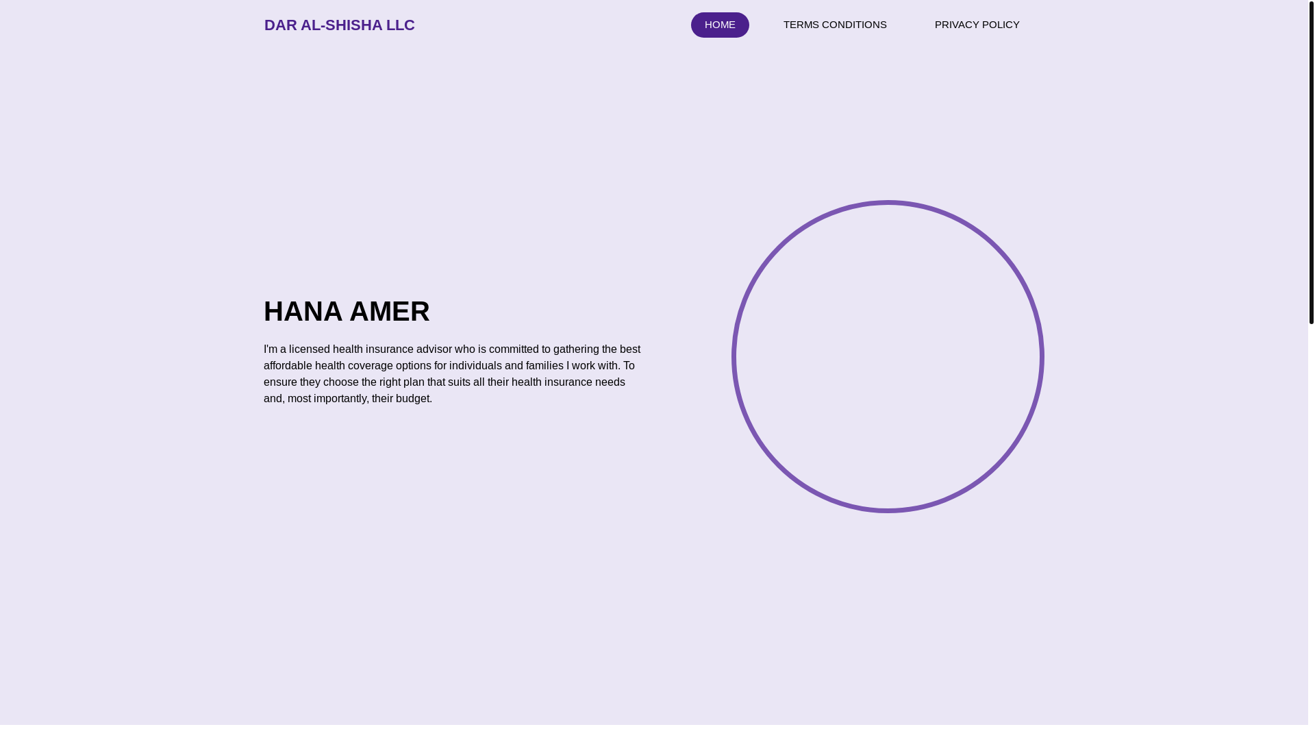 website screenshot of https://daralshishallc.site/