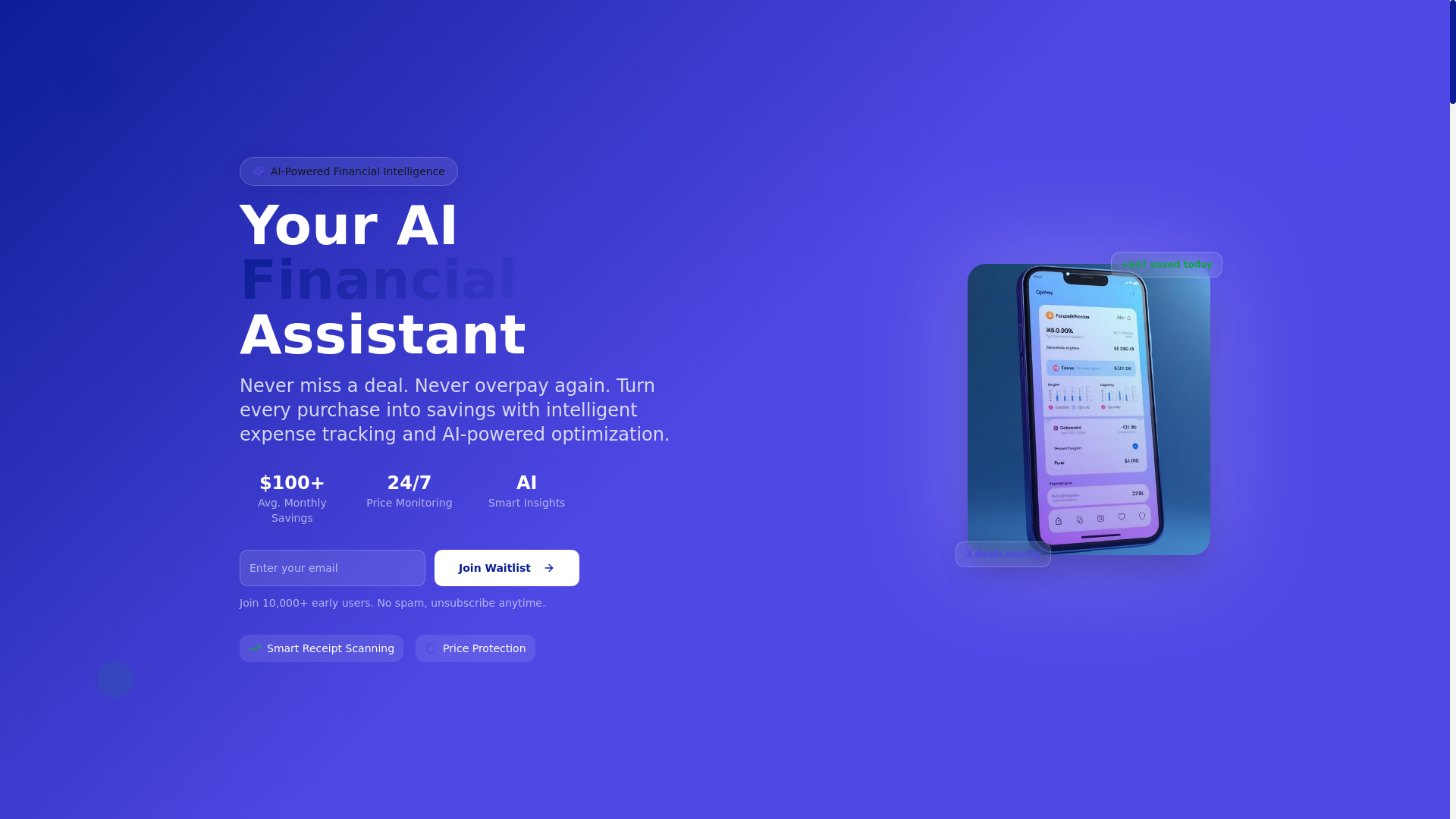 website screenshot of https://spendai-smart-savings-hub.pages.dev/