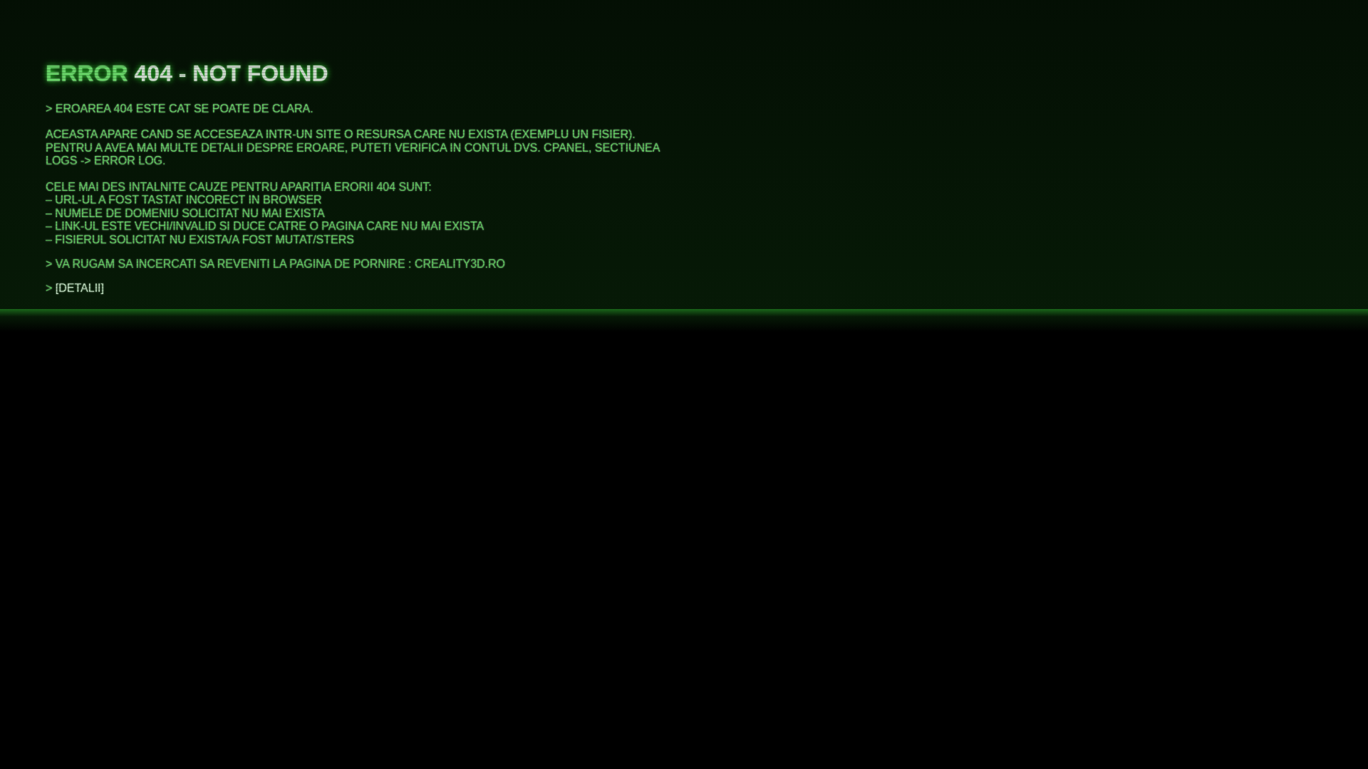 website screenshot of https://creality3d.ro/
