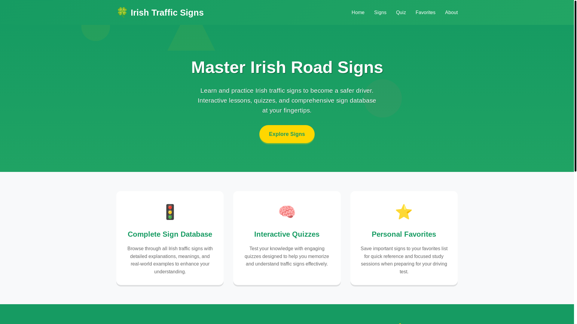 website screenshot of https://irishtrafficsigns.com/