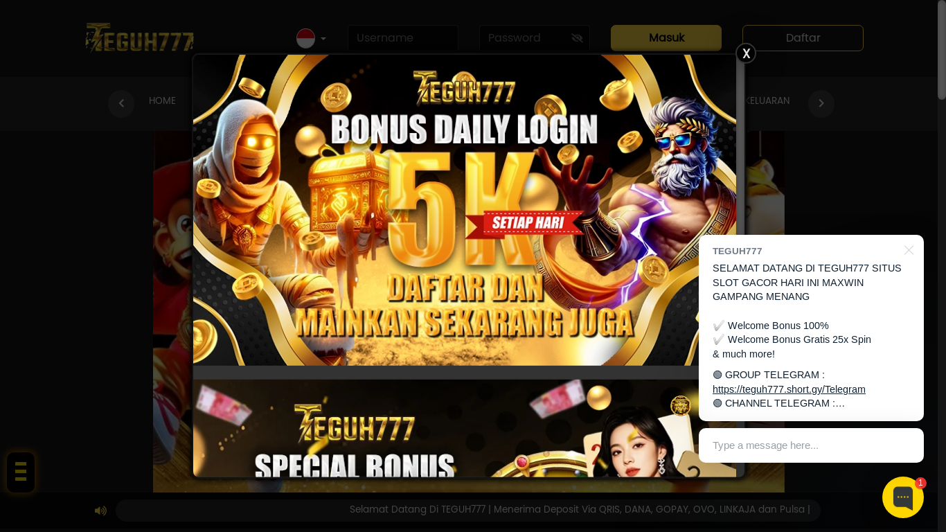 website screenshot of https://teguh777id.store/