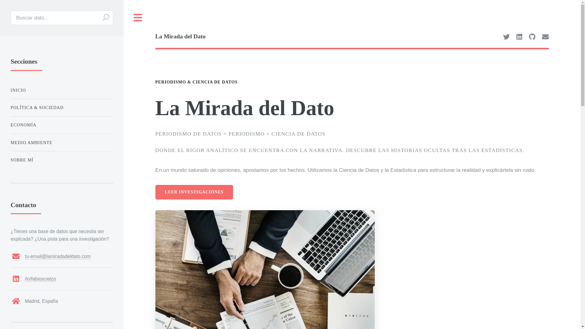 website screenshot of https://lamiradadeldato.com/