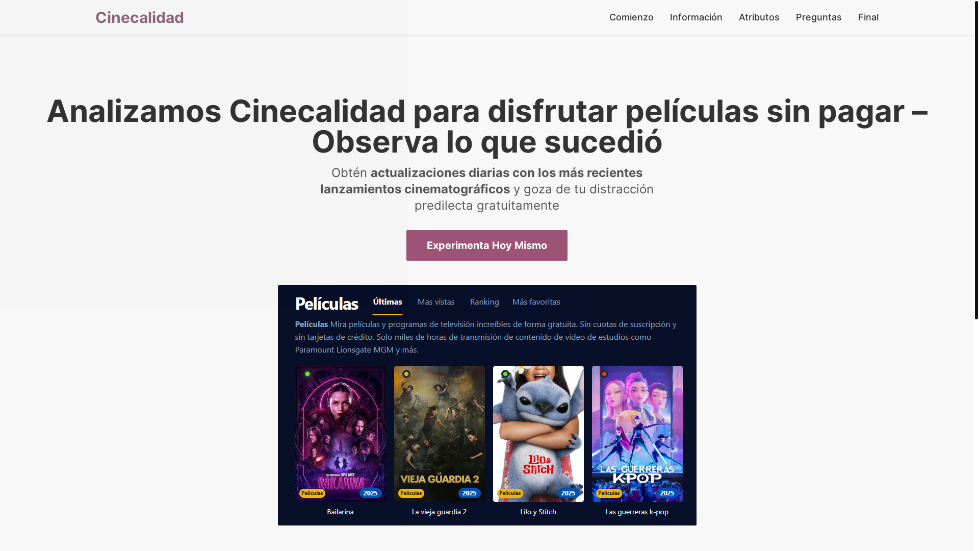 website screenshot of https://cinecalidad-zwu6.pages.dev/