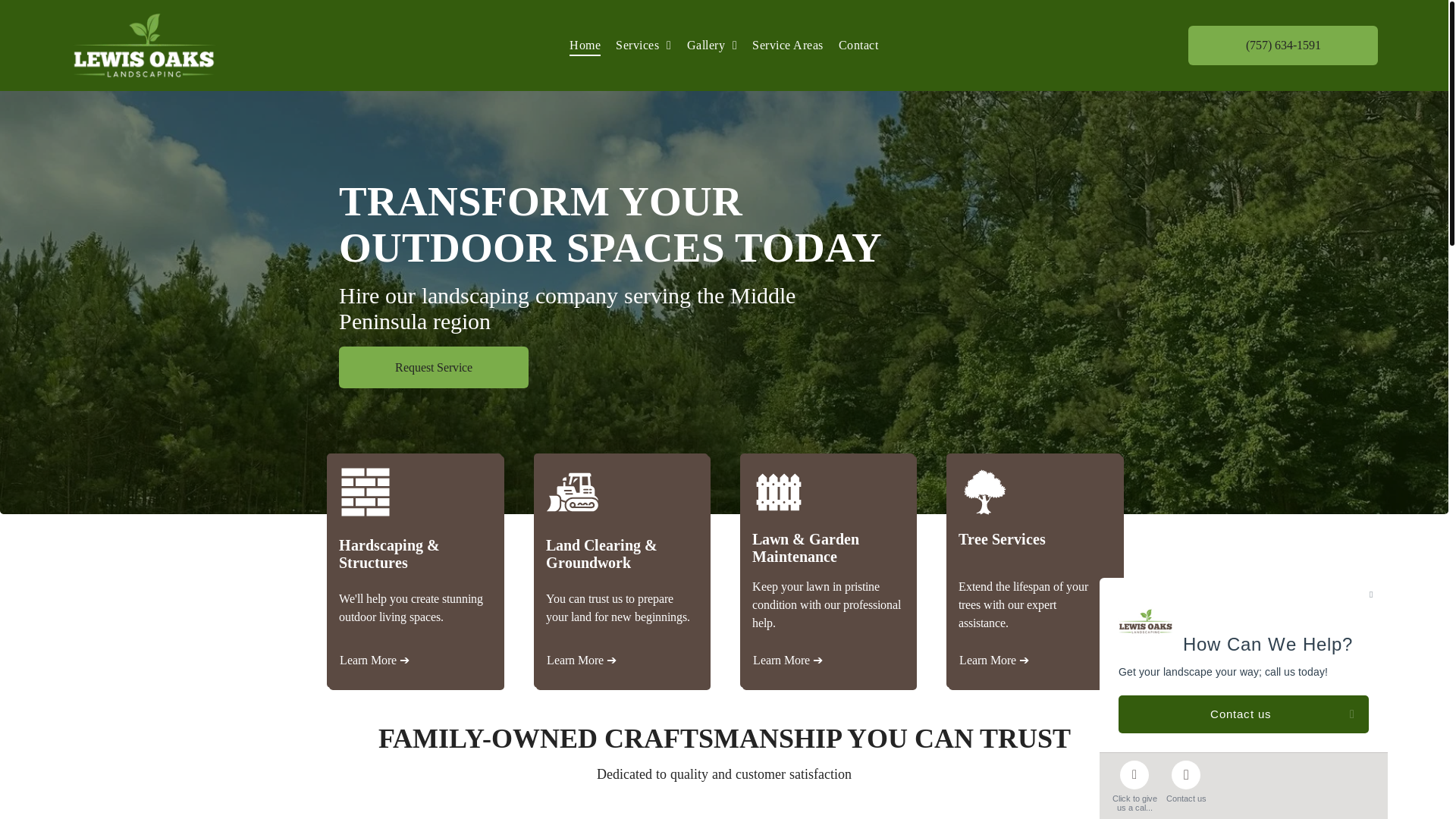 website screenshot of https://lewisoakslandscapingva.com/