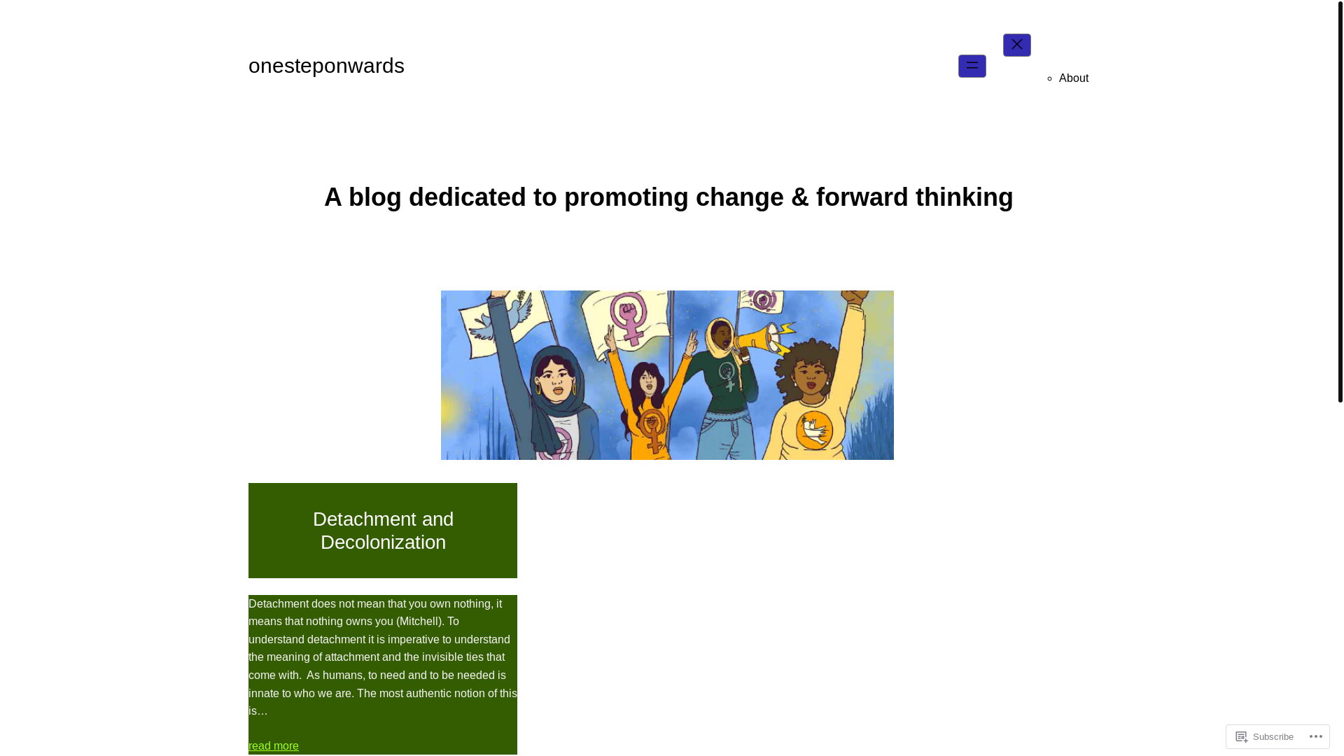 website screenshot of https://onesteponwards.blog/