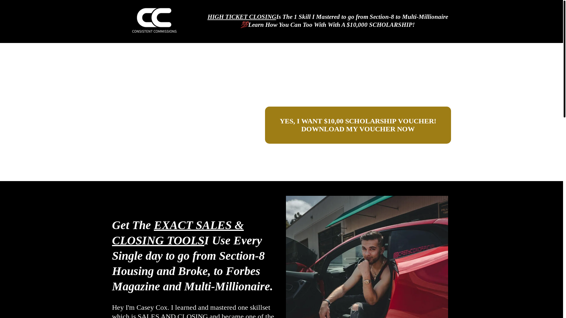 website screenshot of https://caseycox.co/