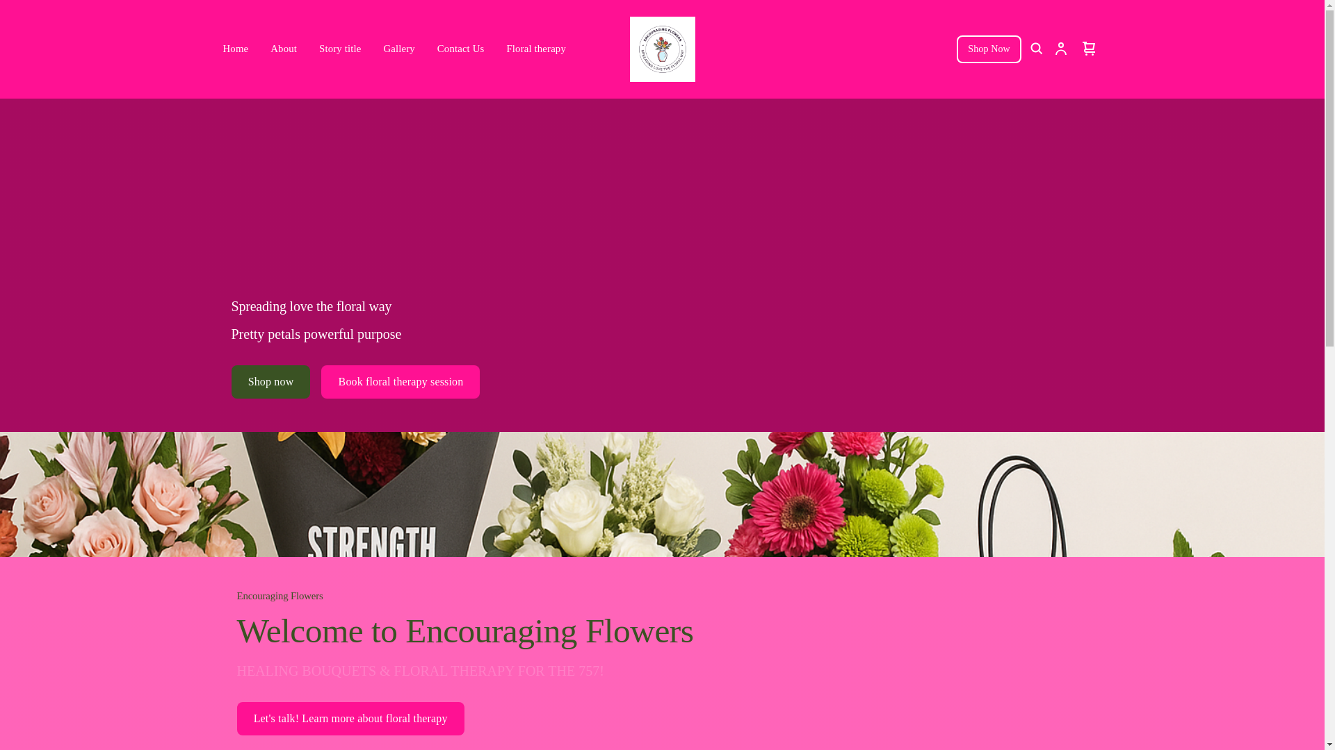 website screenshot of https://encouragingflowers.com/