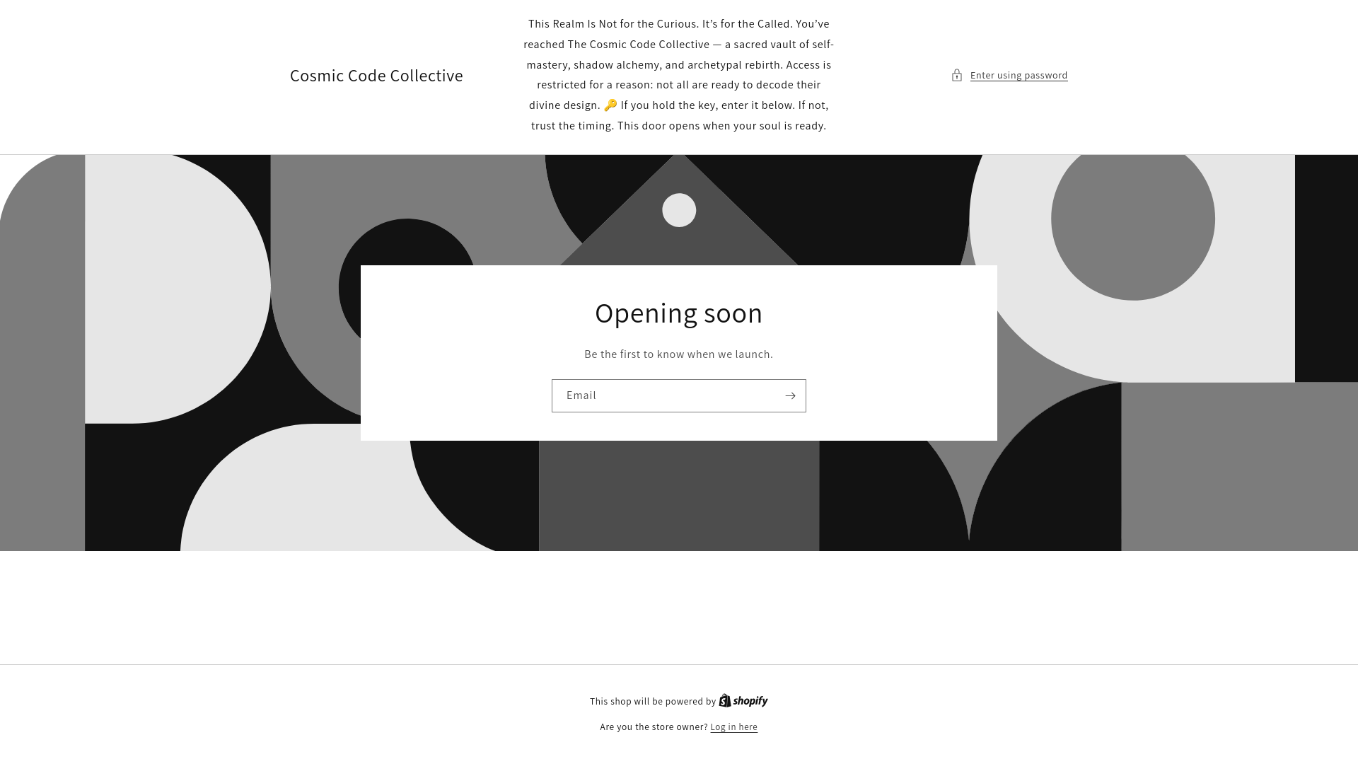 website screenshot of https://thecosmiccodecollective.com/