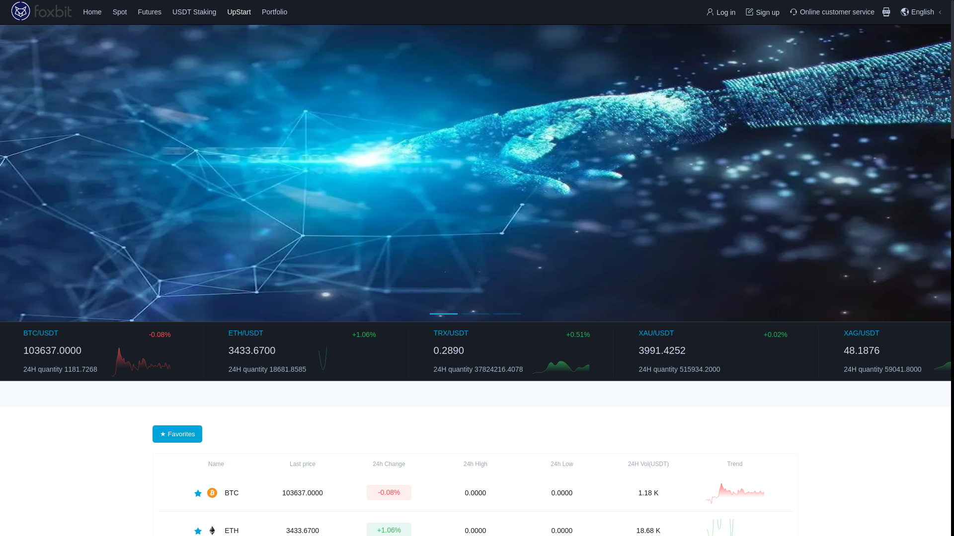 website screenshot of https://foxbit-us.com/