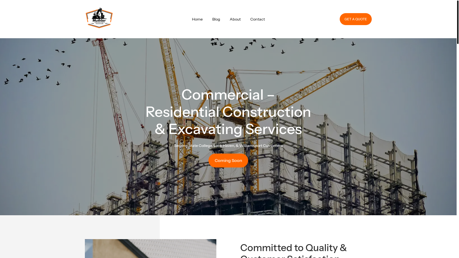 website screenshot of https://muthler-construction.com/