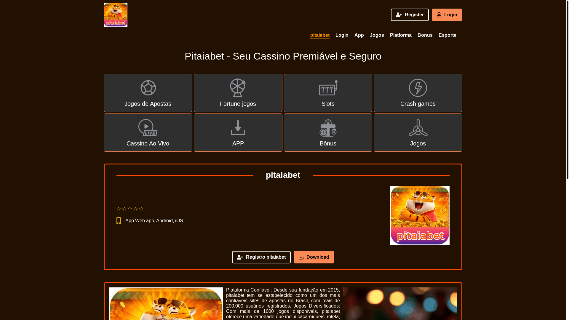 website screenshot of https://pitaiabete.com/