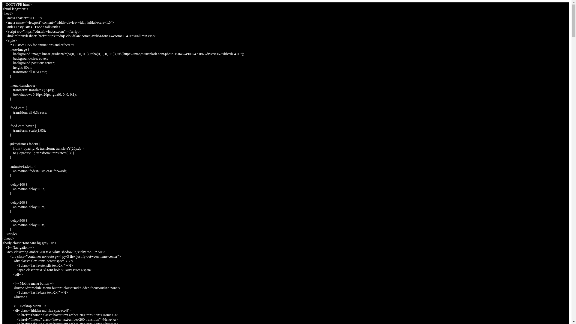 website screenshot of https://tastybites-ezm.pages.dev/