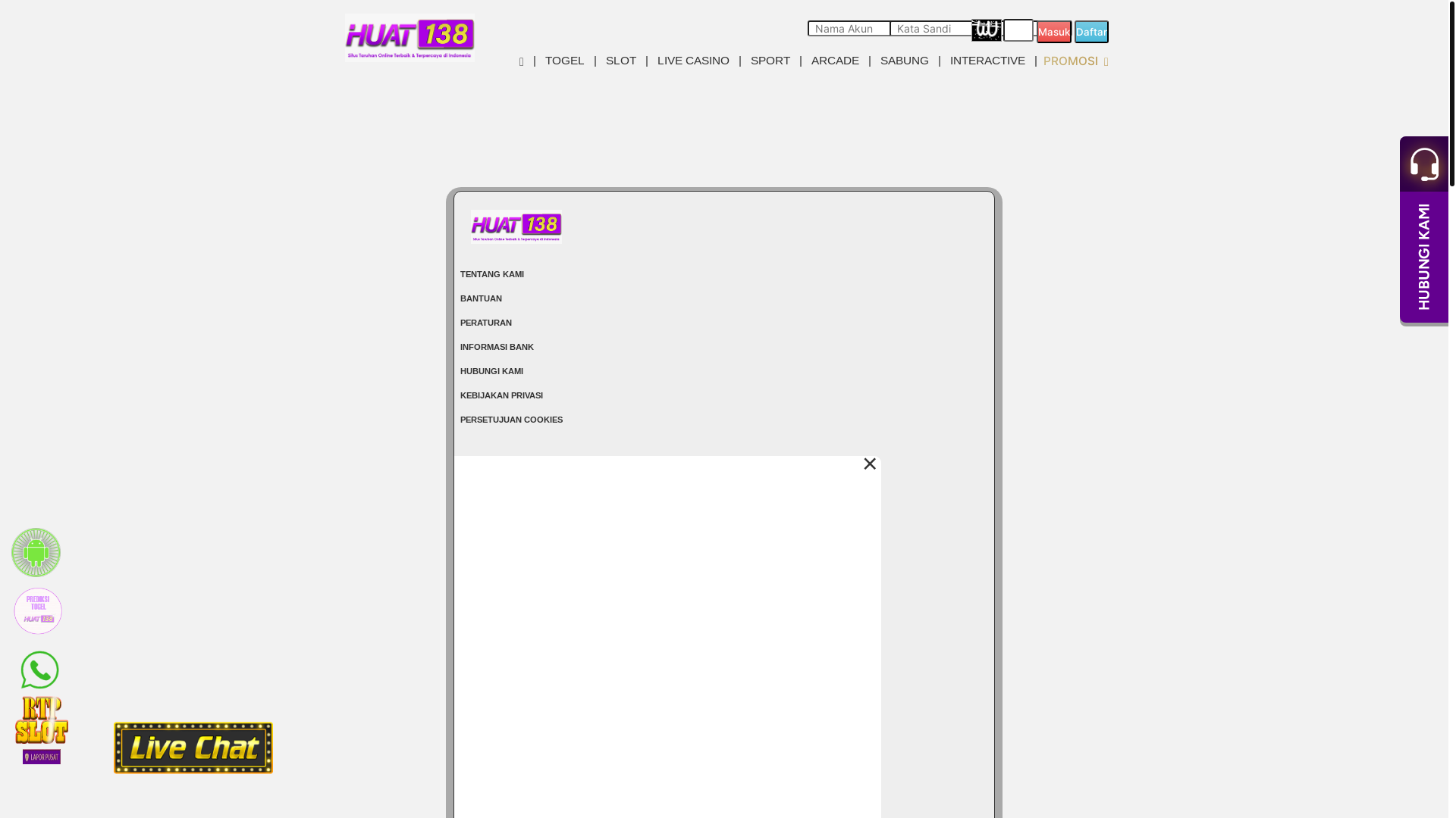 website screenshot of https://huat138aksi.site/